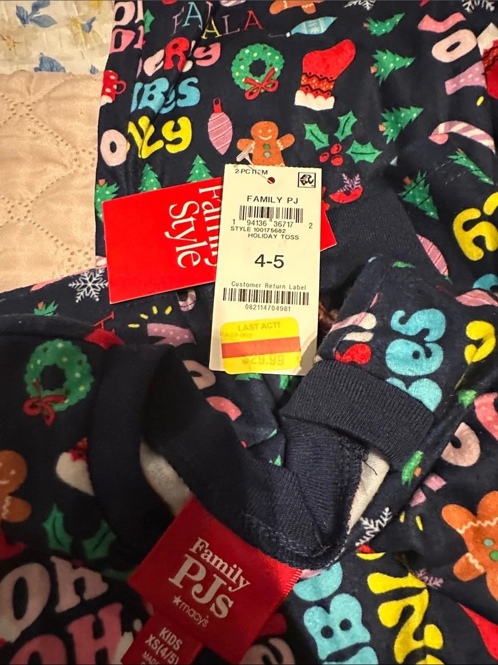 Kids Pajama Set Lot of 3 in Teal, Red, Navy.